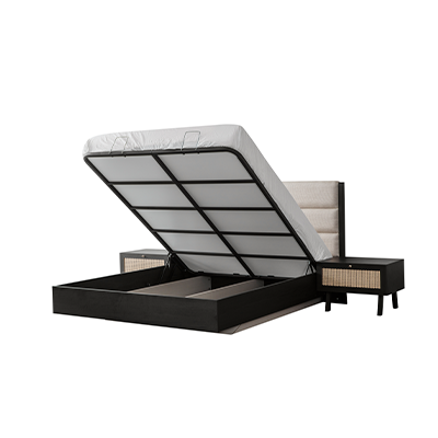 Rattan Dark Bazalı Karyola Başlık