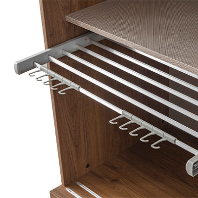 Trouser Rack in Wood Sliding Wardrobe