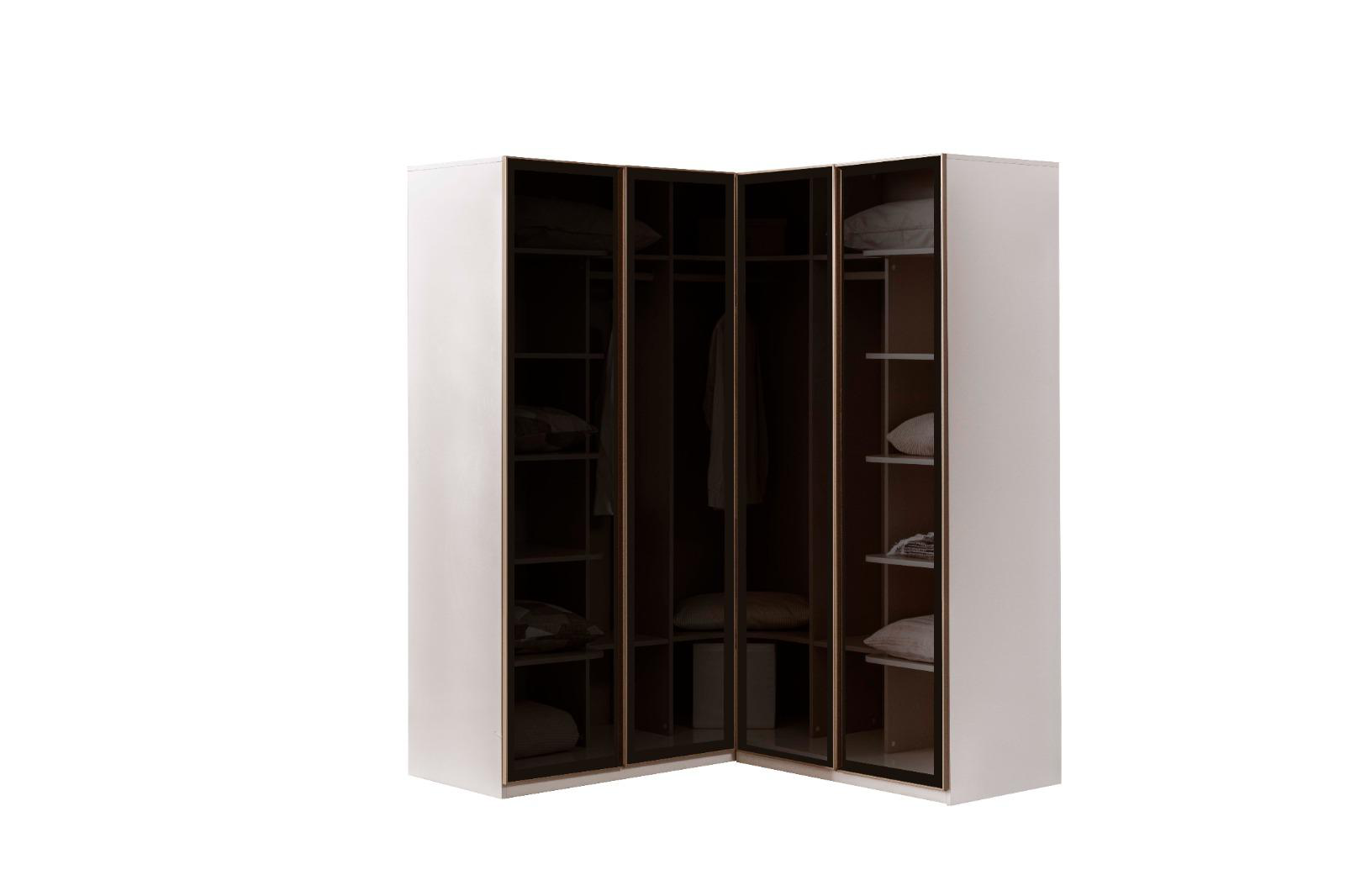 Noble Corner Accordion Glass Door Cabinet