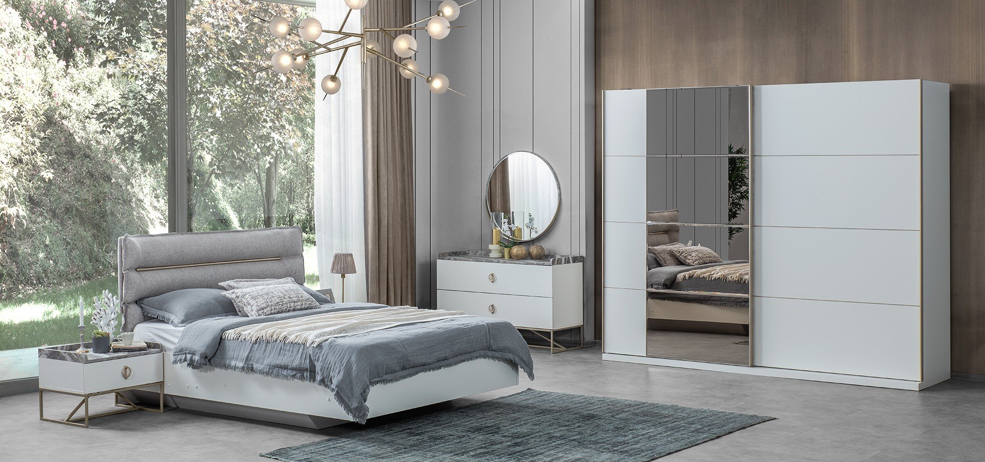 Loft Gold Yatak Odasi Gala Mobilya