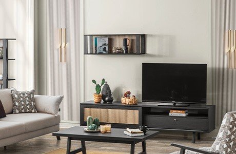 Rattan Dark Tv Ünitesi