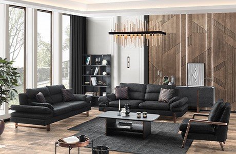Dark Sofa Set